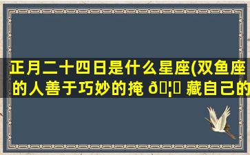 正月二十四日是什么星座(双鱼座的人善于巧妙的掩 🦆 藏自己的智慧)